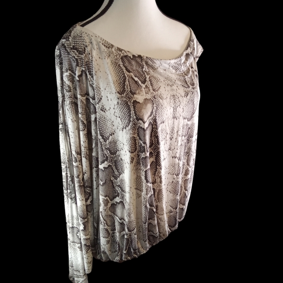COLDESINA BLOUSE ALEXANDER DESIGNS SMALL ASYMMETRICAL ANIMAL PRINT - Picture 3 of 5